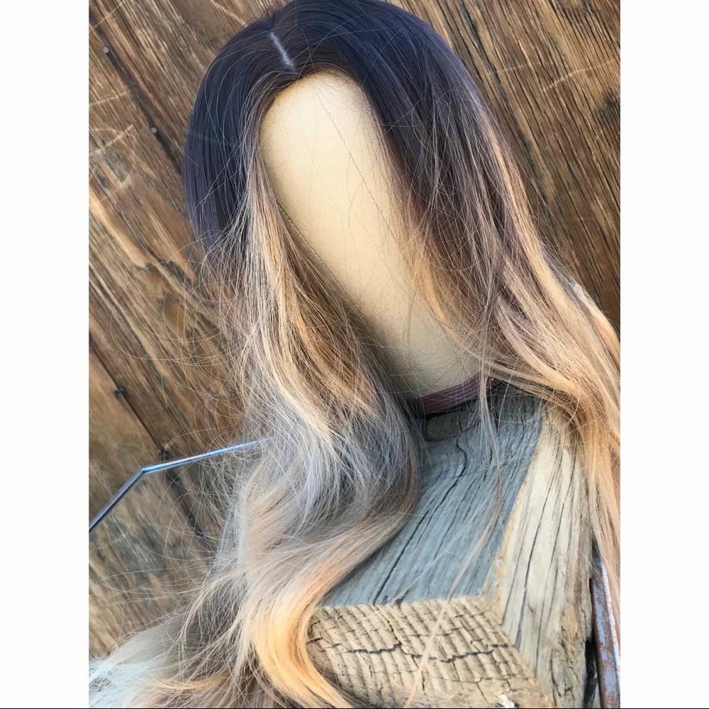 Wig - Custom 22” Pale Honey Blonde Balayage Wig